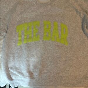 The Bar Gray Sweatshirt with Neon Lime Logo